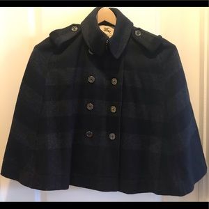 EUC Burberry Double-Breasted Checked Cape